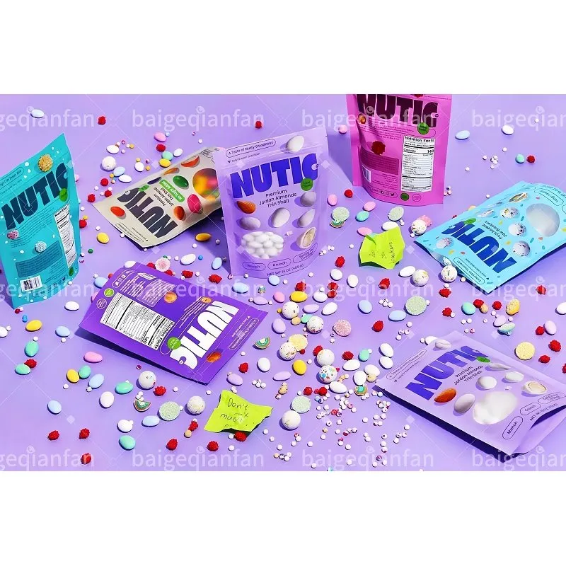 Bagiau Ziplock Plastig wedi'u lamineiddio wedi'u lamineiddio Ymadael Edibles Pecynnu Prawf Arogl Gummies Candy 3.5g Bagiau Mylar Wedi'u Custom Print